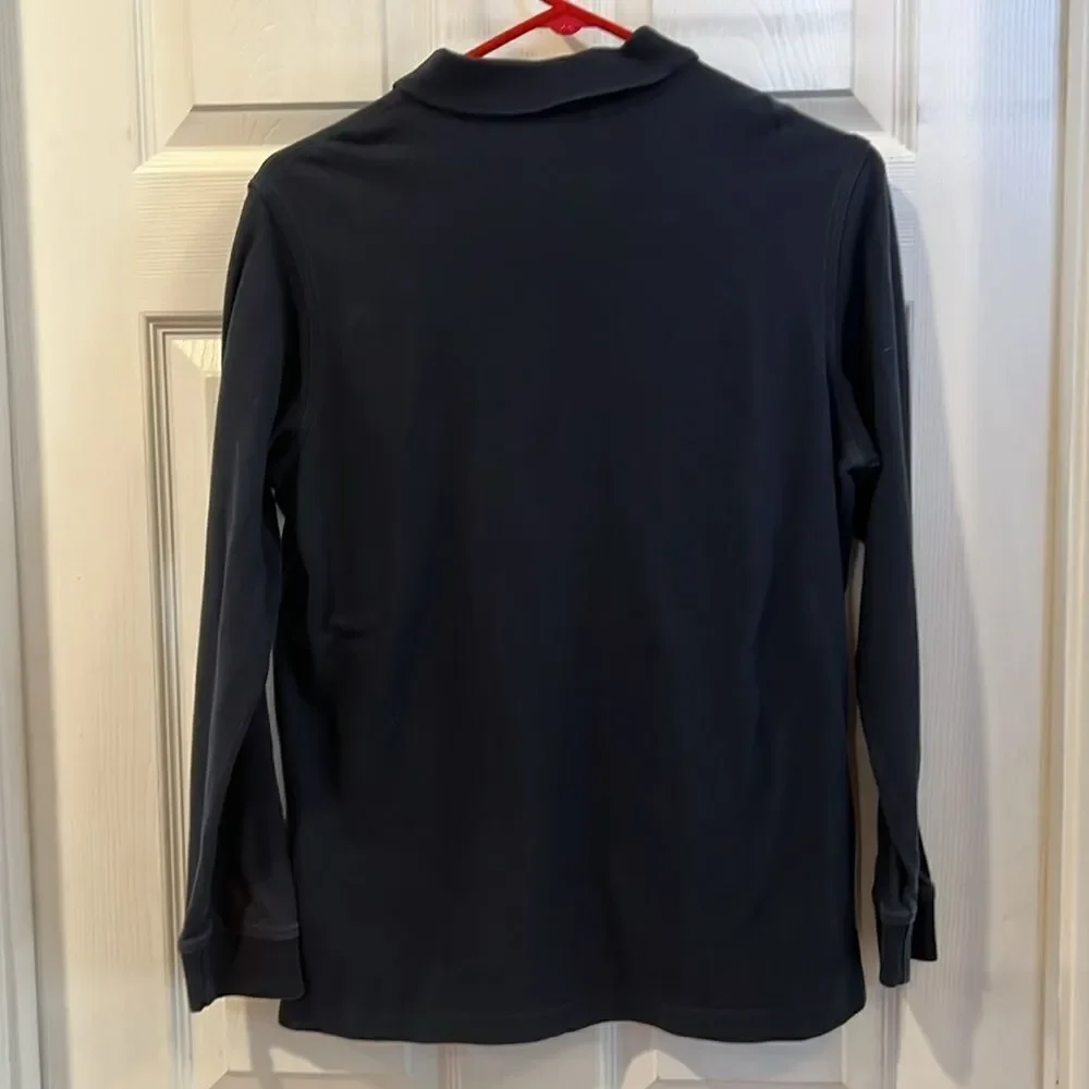 Lands End youth boys navy blue size large (12-14 years) long sleeve polo.